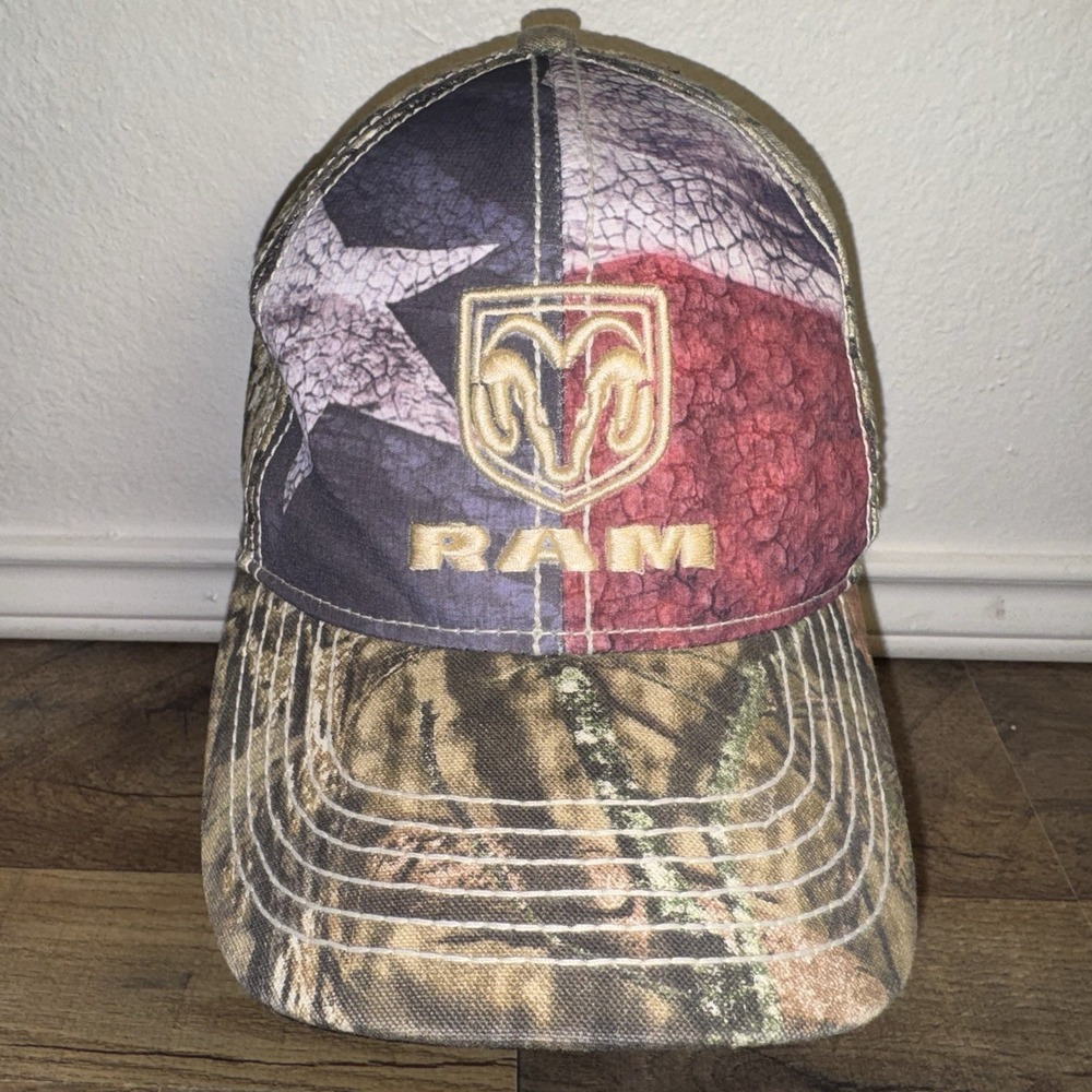 Dodge Ram Camo Hat Texas Flag One Size